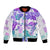 Vintage Hawaii Bomber Jacket Hibiscus Tapa Tribal With Hawaiian Quilt Pattern Purple LT9 Unisex Purple - Polynesian Pride