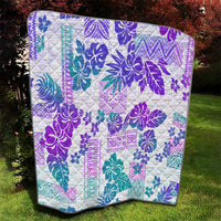 Vintage Hawaii Quilt Hibiscus Tapa Tribal With Hawaiian Quilt Pattern Purple LT9 - Polynesian Pride