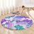Vintage Hawaii Round Carpet Hibiscus Tapa Tribal With Hawaiian Quilt Pattern Purple LT9 - Polynesian Pride