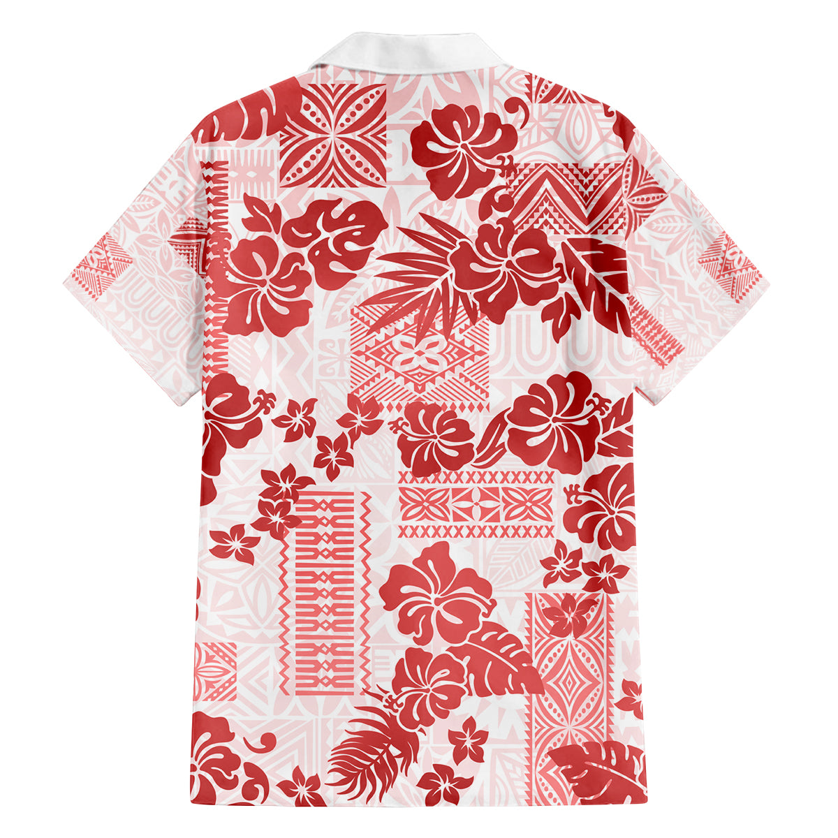 Vintage Hawaii Family Matching Summer Maxi Dress and Hawaiian Shirt Hibiscus Tapa Tribal With Hawaiian Quilt Pattern Red LT9 - Polynesian Pride
