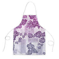 Vintage Hawaii Apron Hibiscus Tapa Tribal With Hawaiian Quilt Pattern Violet - Polynesian Pride