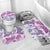 Vintage Hawaii Bathroom Set Hibiscus Tapa Tribal With Hawaiian Quilt Pattern Violet - Polynesian Pride