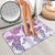 Vintage Hawaii Bathroom Set Hibiscus Tapa Tribal With Hawaiian Quilt Pattern Violet - Polynesian Pride