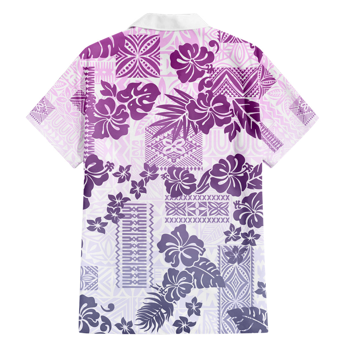 Vintage Hawaii Family Matching Off Shoulder Short Dress and Hawaiian Shirt Hibiscus Tapa Tribal With Hawaiian Quilt Pattern Violet LT9 - Polynesian Pride