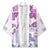 Vintage Hawaii Kimono Hibiscus Tapa Tribal With Hawaiian Quilt Pattern Violet - Polynesian Pride