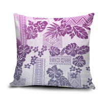 Vintage Hawaii Pillow Cover Hibiscus Tapa Tribal With Hawaiian Quilt Pattern Violet - Polynesian Pride