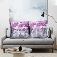 Vintage Hawaii Pillow Cover Hibiscus Tapa Tribal With Hawaiian Quilt Pattern Violet - Polynesian Pride