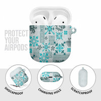 Hawaii Tapa Tribal AirPods Case With Hawaiian Quilt Pattern Aqua - Polynesian Pride