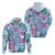 Hawaii Tapa Tribal Hoodie With Hawaiian Quilt Pattern Blue LT9 - Polynesian Pride