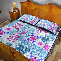 Hawaii Tapa Tribal Quilt Bed Set With Hawaiian Quilt Pattern Blue LT9 - Polynesian Pride