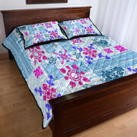 Hawaii Tapa Tribal Quilt Bed Set With Hawaiian Quilt Pattern Blue LT9 - Polynesian Pride