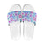 Hawaii Tapa Tribal Slide Sandals With Hawaiian Quilt Pattern Blue - Polynesian Pride