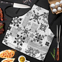 Hawaii Tapa Tribal Apron With Hawaiian Quilt Pattern Black - Polynesian Pride