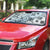 Hawaii Tapa Tribal Auto Sun Shade With Hawaiian Quilt Pattern Black - Polynesian Pride