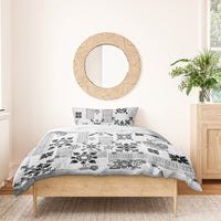 Hawaii Tapa Tribal Bedding Set With Hawaiian Quilt Pattern Black LT9 - Polynesian Pride