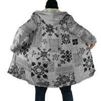 Hawaii Tapa Tribal Cloak With Hawaiian Quilt Pattern Black - Polynesian Pride
