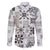 Hawaii Tapa Tribal Family Matching Short Sleeve Bodycon Dress and Hawaiian Shirt With Hawaiian Quilt Pattern Black LT9 Dad's Shirt - Long Sleeve Black - Polynesian Pride