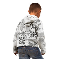 Hawaii Tapa Tribal Kid Hoodie With Hawaiian Quilt Pattern Black LT9 - Polynesian Pride