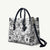 Hawaii Tapa Tribal Leather Bag With Hawaiian Quilt Pattern Black - Polynesian Pride