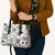 Hawaii Tapa Tribal Leather Bag With Hawaiian Quilt Pattern Black - Polynesian Pride