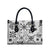 Hawaii Tapa Tribal Leather Bag With Hawaiian Quilt Pattern Black - Polynesian Pride