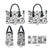 Hawaii Tapa Tribal Leather Bag With Hawaiian Quilt Pattern Black - Polynesian Pride