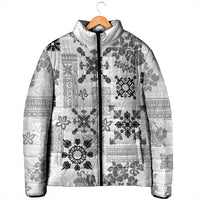 Hawaii Tapa Tribal Padded Jacket With Hawaiian Quilt Pattern Black LT9 - Polynesian Pride
