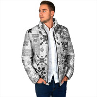 Hawaii Tapa Tribal Padded Jacket With Hawaiian Quilt Pattern Black LT9 - Polynesian Pride