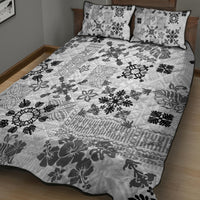 Hawaii Tapa Tribal Quilt Bed Set With Hawaiian Quilt Pattern Black LT9 - Polynesian Pride