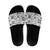 Hawaii Tapa Tribal Slide Sandals With Hawaiian Quilt Pattern Black - Polynesian Pride