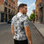 Hawaii Tapa Tribal Zipper Polo Shirt With Hawaiian Quilt Pattern Black - Polynesian Pride