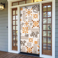 Hawaii Tapa Tribal Door Cover With Hawaiian Quilt Pattern Gold - Polynesian Pride