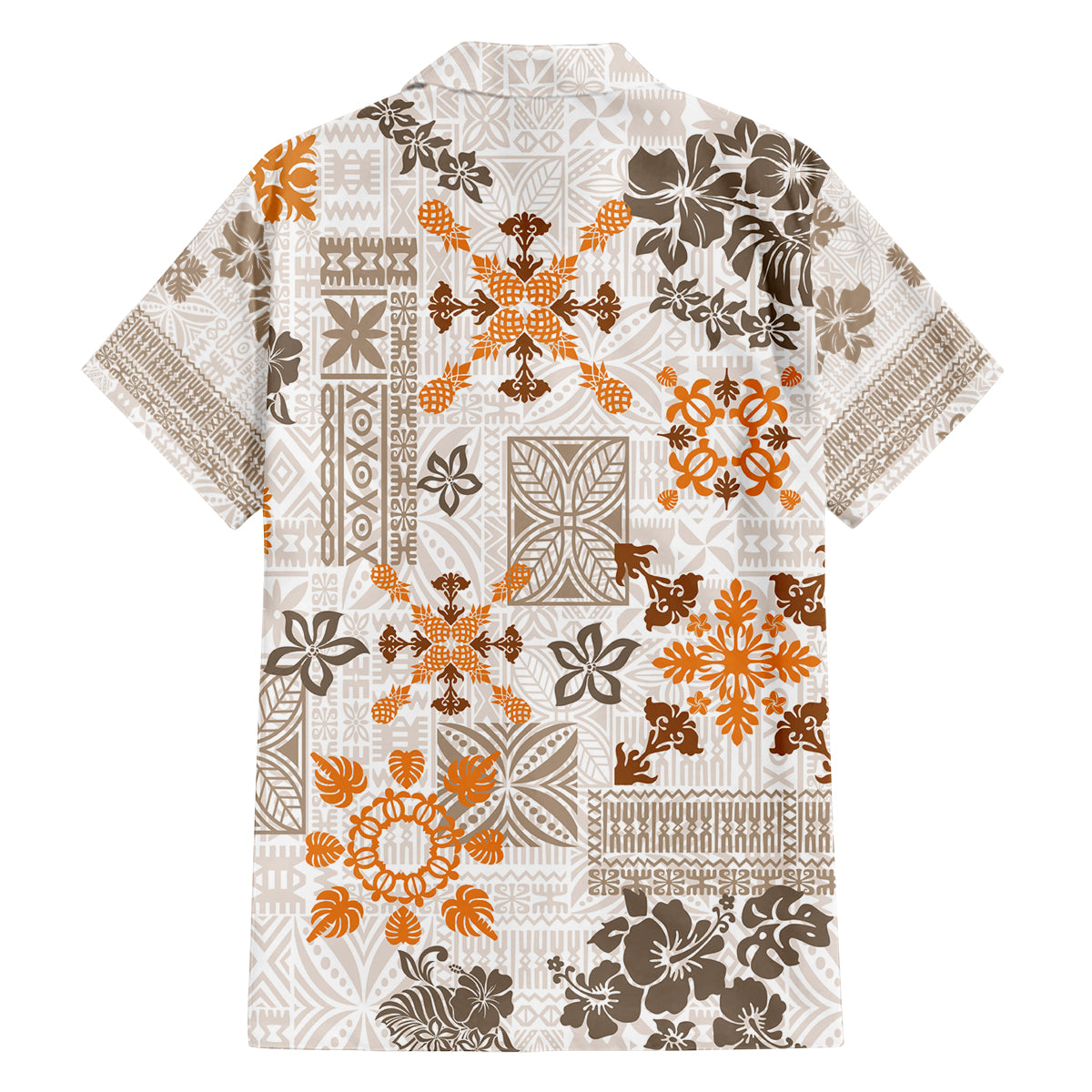 Hawaii Tapa Tribal Family Matching Summer Maxi Dress and Hawaiian Shirt With Hawaiian Quilt Pattern Gold LT9 - Polynesian Pride