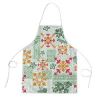 Hawaii Tapa Tribal Apron With Hawaiian Quilt Pattern Green - Polynesian Pride