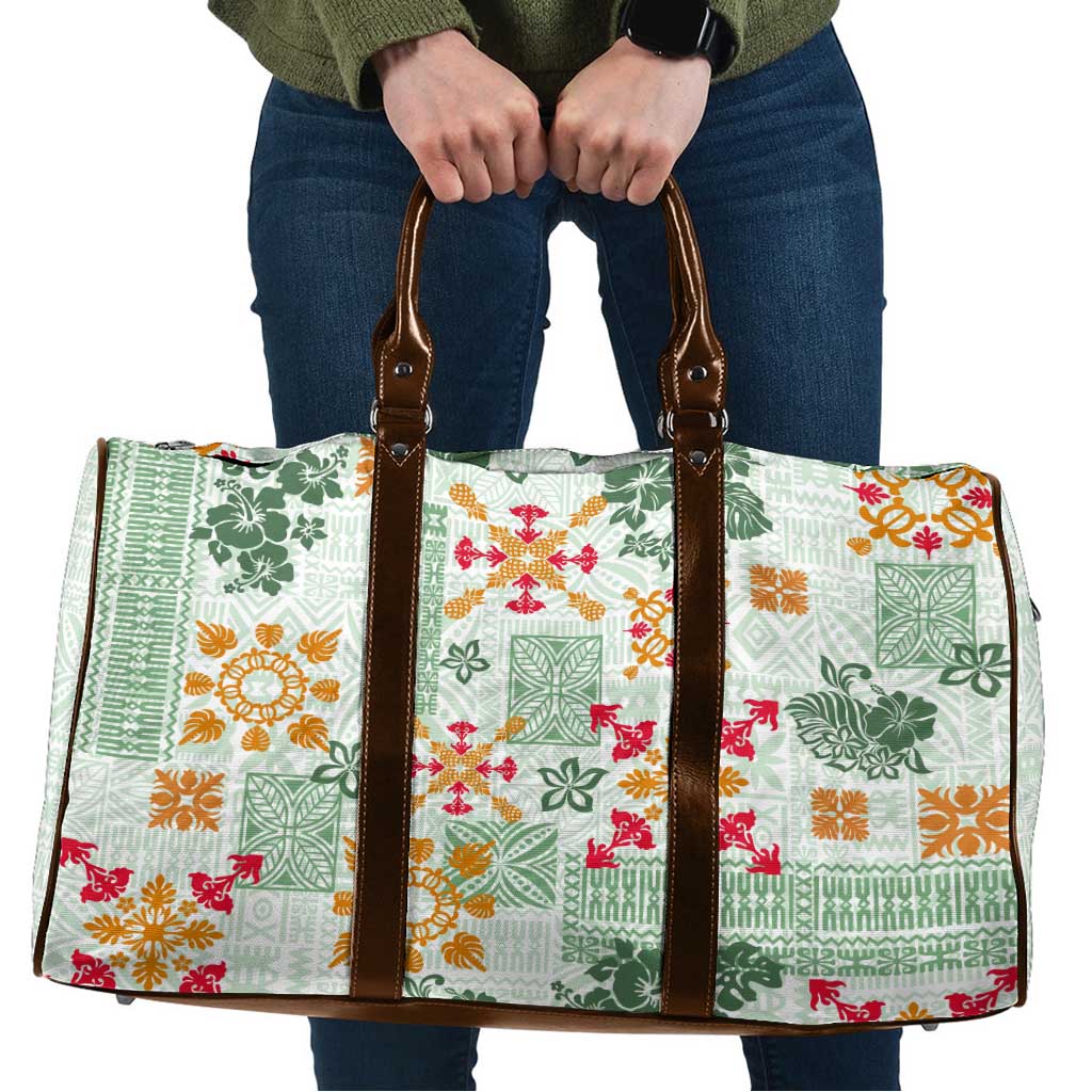 Hawaii Tapa Tribal Travel Bag With Hawaiian Quilt Pattern Green LT9 Green - Polynesian Pride