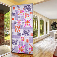 Hawaii Tapa Tribal Door Cover With Hawaiian Quilt Pattern Violet - Polynesian Pride