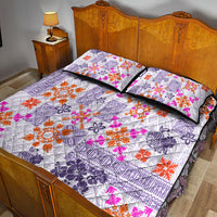 Hawaii Tapa Tribal Quilt Bed Set With Hawaiian Quilt Pattern Violet LT9 - Polynesian Pride