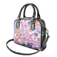 Hawaii Tapa Tribal Shoulder Handbag With Hawaiian Quilt Pattern Violet LT9 - Polynesian Pride