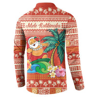 Hawaii Mele Kalikimaka Button Sweatshirt Surfing Santa Funny Christmas