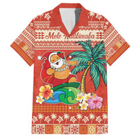 Hawaii Mele Kalikimaka Family Matching Puletasi and Hawaiian Shirt Surfing Santa Funny Christmas
