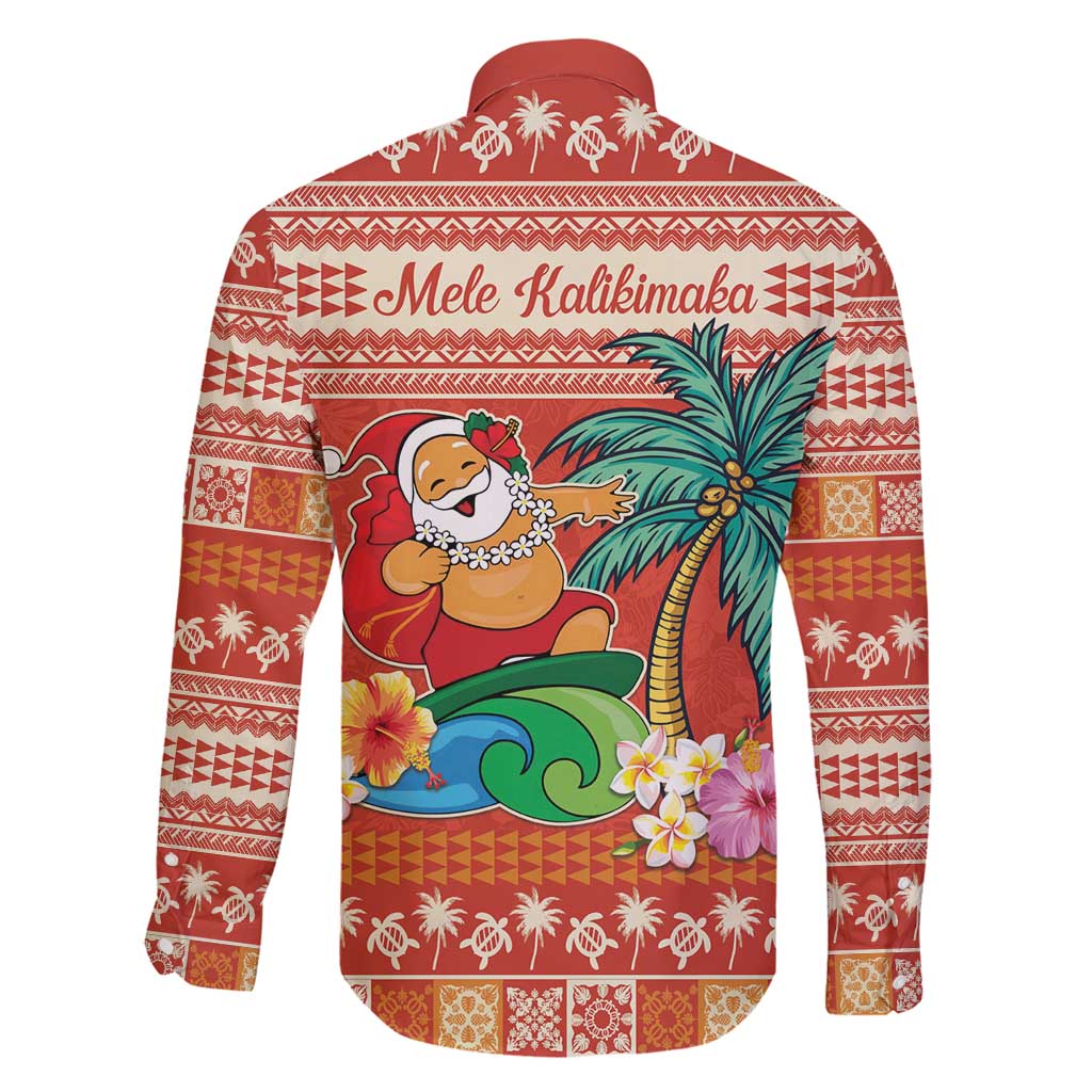 Hawaii Mele Kalikimaka Family Matching Tank Maxi Dress and Hawaiian Shirt Surfing Santa Funny Christmas