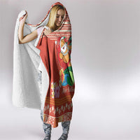 Hawaii Mele Kalikimaka Hooded Blanket Surfing Santa Funny Christmas LT9 - Polynesian Pride