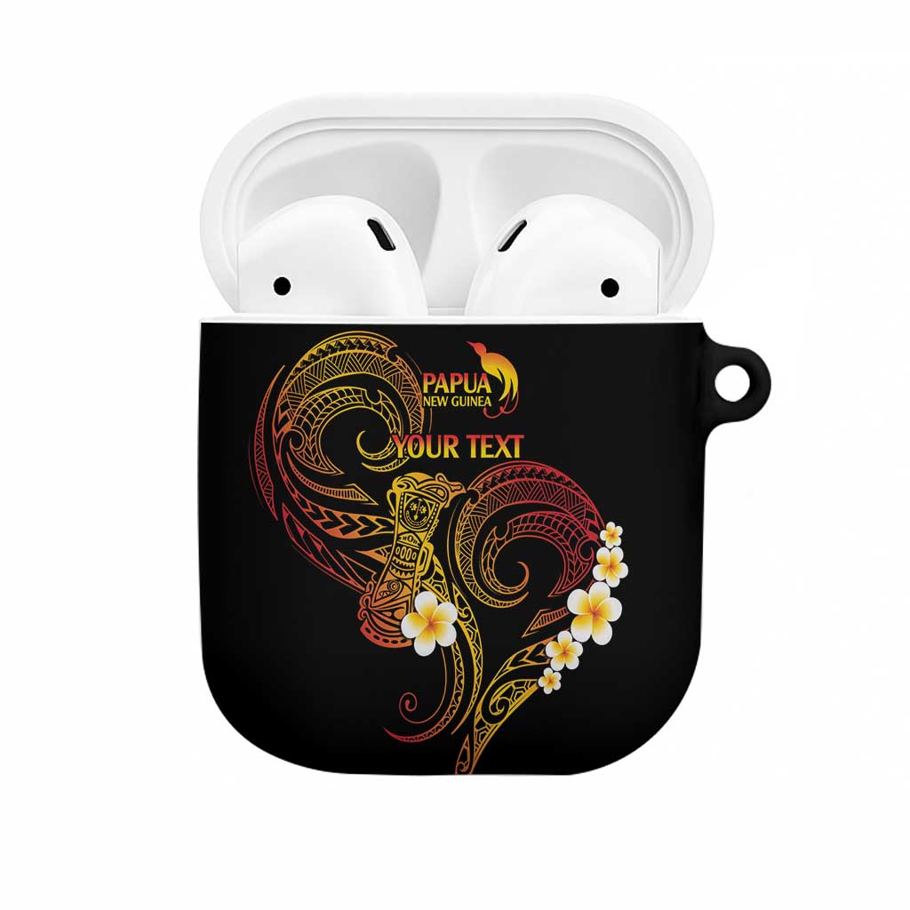 Personalised Papua New Guinea Sepik AirPods Case Plumeria Floral Tribal Pattern - Polynesian Pride