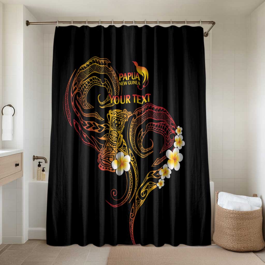 Personalised Papua New Guinea Sepik Bathroom Set Plumeria Floral Tribal Pattern - Polynesian Pride