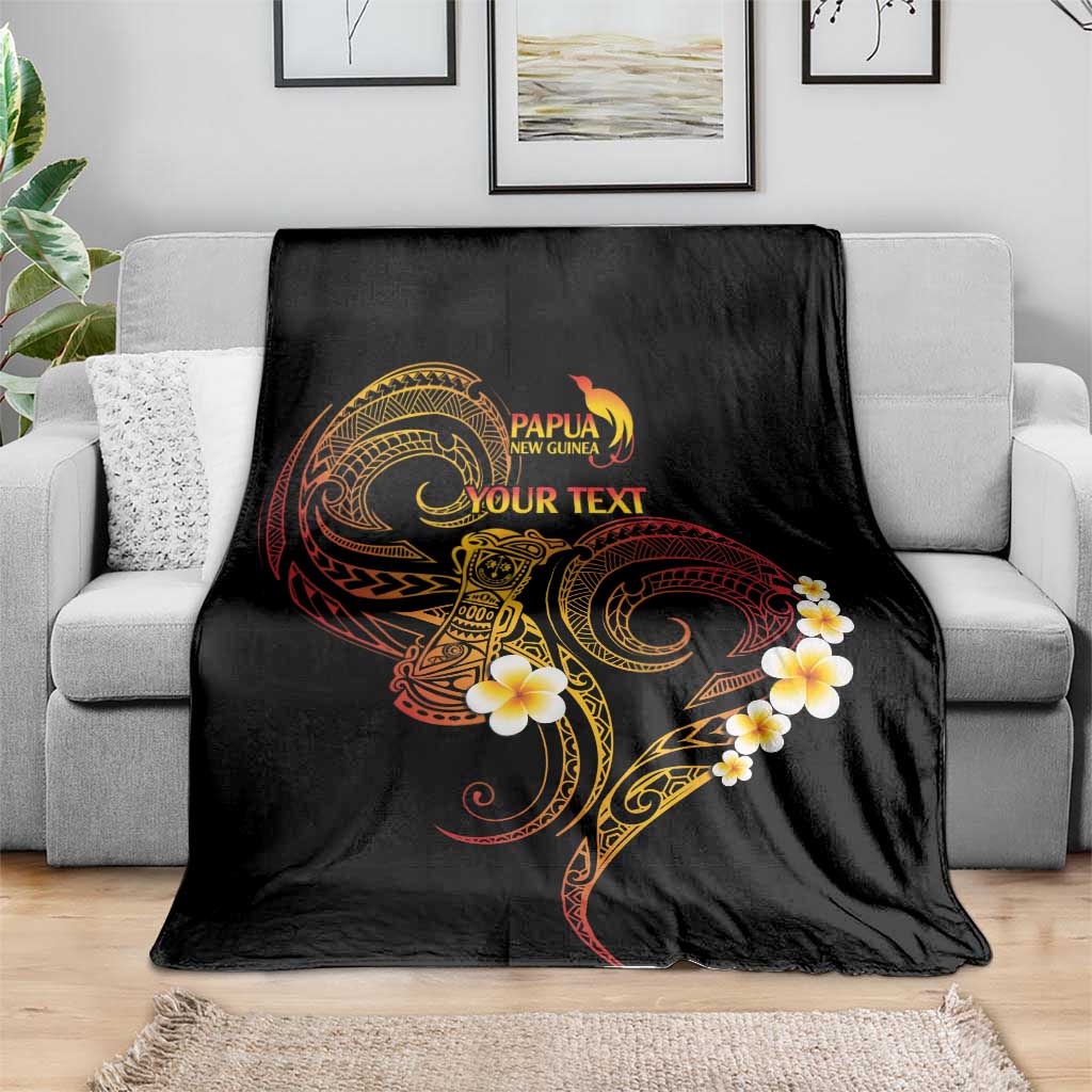Personalised Papua New Guinea Sepik Blanket Plumeria Floral Tribal Pattern - Polynesian Pride