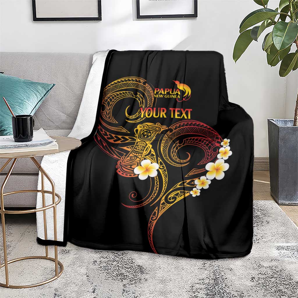 Personalised Papua New Guinea Sepik Blanket Plumeria Floral Tribal Pattern - Polynesian Pride