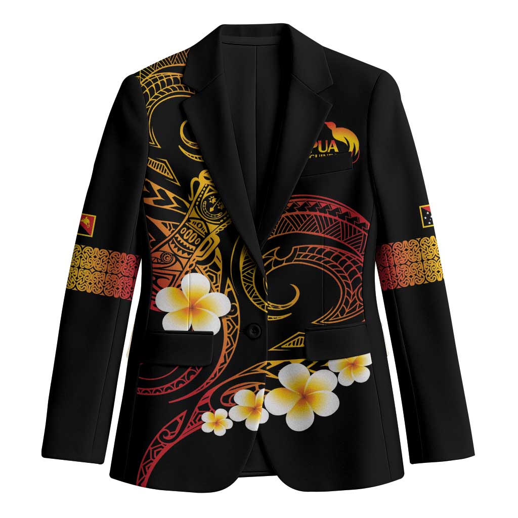 Personalised Papua New Guinea Sepik Blazer Plumeria Floral Tribal Pattern - Polynesian Pride