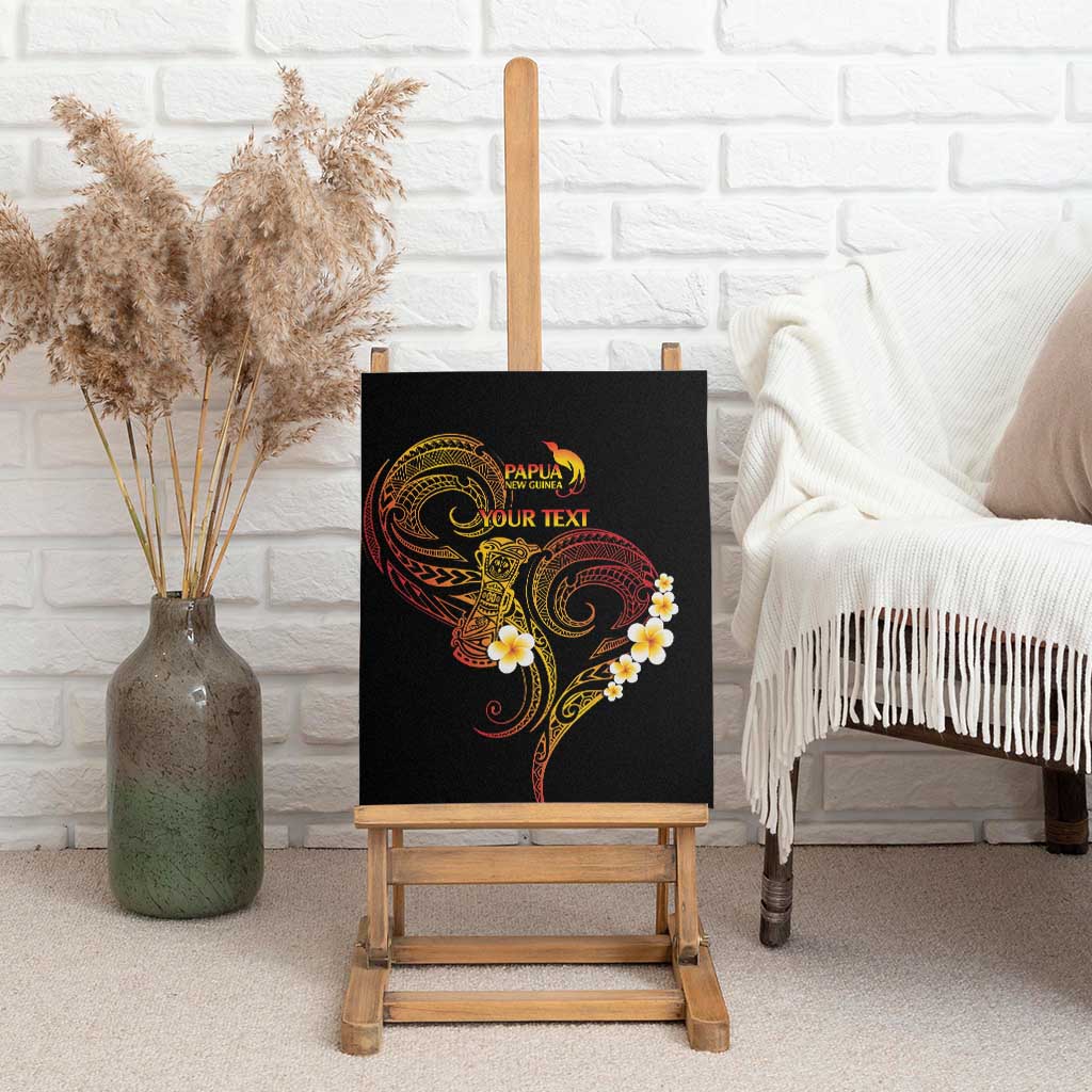 Personalised Papua New Guinea Sepik Canvas Wall Art Plumeria Floral Tribal Pattern - Polynesian Pride