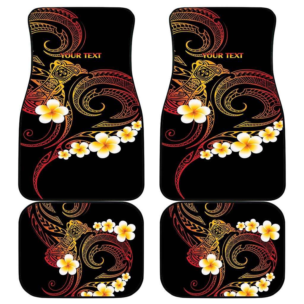 Personalised Papua New Guinea Sepik Car Mats Plumeria Floral Tribal Pattern LT9 - Polynesian Pride
