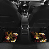 Personalised Papua New Guinea Sepik Car Mats Plumeria Floral Tribal Pattern LT9 Set 2pcs - Back Black - Polynesian Pride